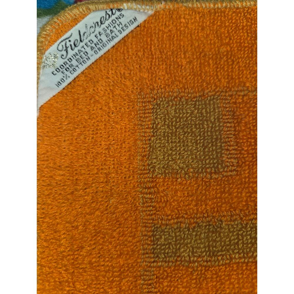 Vintage Yves Saint Laurent YSL Gold Orange Fieldcrest Bathroom Towels 3pc Set - Picture 4 of 4